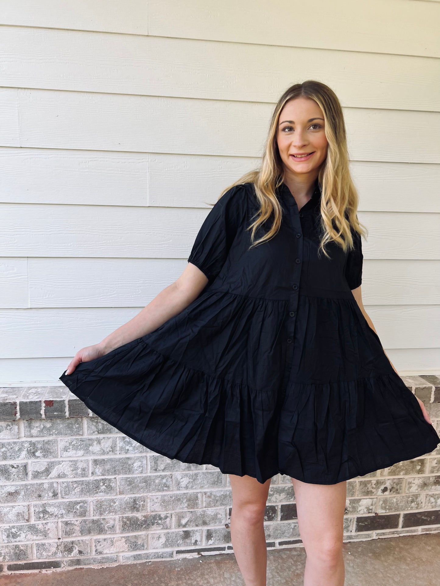 Everywhere You Go Button Dress